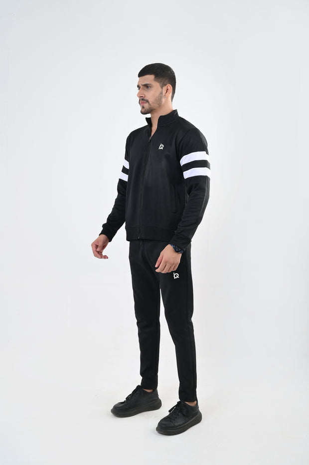 Contrast Band Zipper Tracksuit