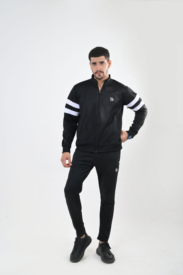 Contrast Band Zipper Tracksuit