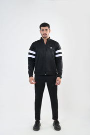 Contrast Band Zipper Tracksuit