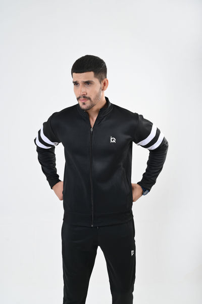 Contrast Band Zipper Tracksuit