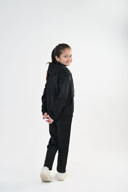 Black Hoodie Tracksuit-Unisex Kids