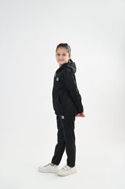 Black Hoodie Tracksuit-Unisex Kids