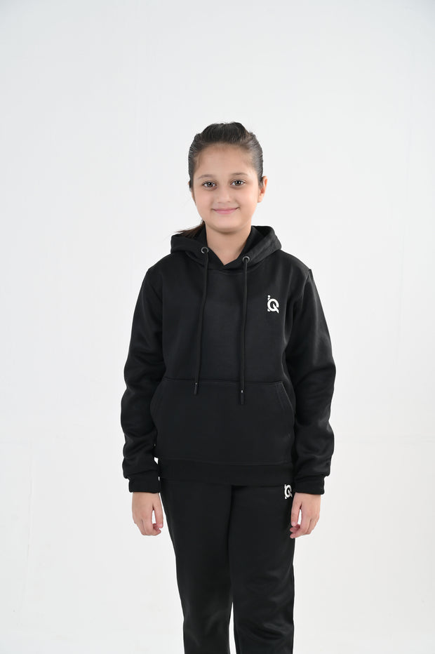 Black Hoodie Tracksuit-Unisex Kids