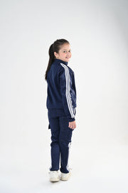 Navy Streak Zipper-Unisex Kids