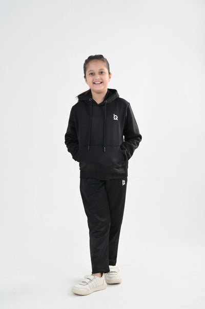 Black Hoodie Tracksuit-Unisex Kids