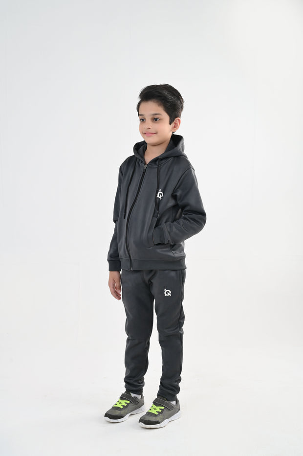 Grey Zip Hoodie Tracksuit-Unisex Kids