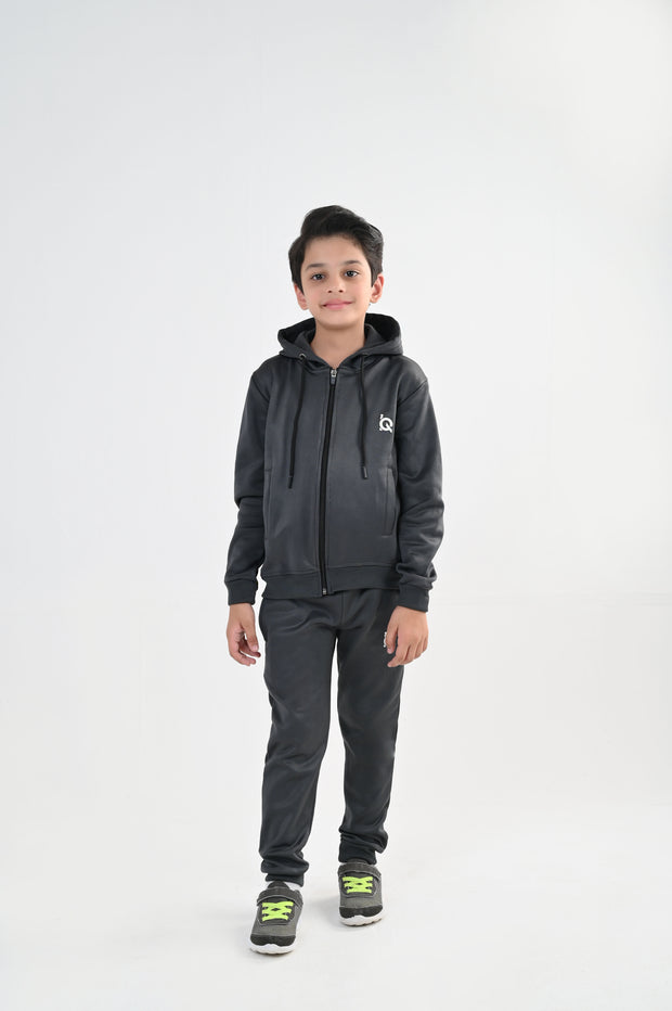 Grey Zip Hoodie Tracksuit-Unisex Kids